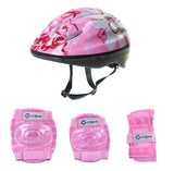 Kids Girls Pink Helmet & Knee / Elbow Pad Combo Set