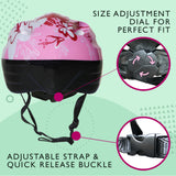 Kids Girls Pink Helmet & Knee / Elbow Pad Combo Set