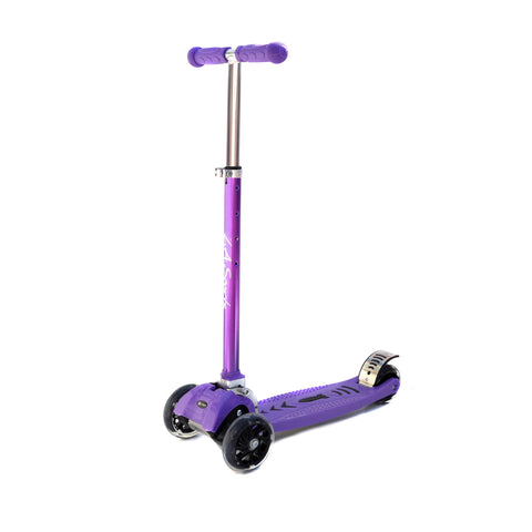 LA Sports 3 Wheel Tri Scooter for Kids Childrens Boys & Girls with Flashing LED Wheels - Purple - HIKS
