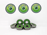 8 x GREEN SLIME - ABEC 11 608 RS Skate Bearings - HIKS