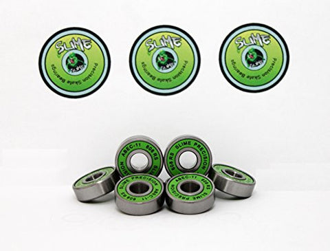 8 x GREEN SLIME - ABEC 11 608 RS Skate Bearings - HIKS