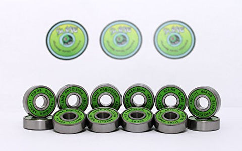 16 x GREEN SLIME - ABEC 11 608 RS Skate Bearings - HIKS