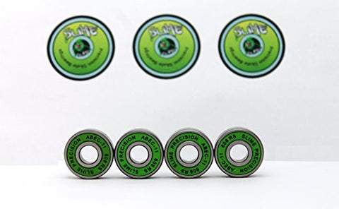 4 x GREEN SLIME - ABEC 11 608 RS Skate Bearings - HIKS