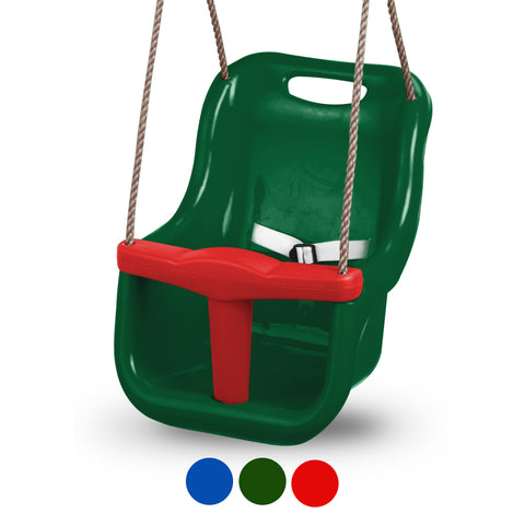 Baby - Toddler Garden High Back Swing Seat with T bar - Green/Red